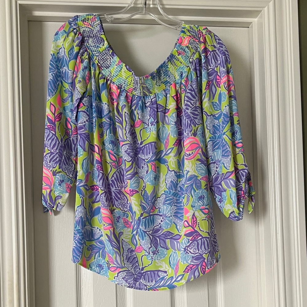 Lilly Pulitzer Multicolor Leaf Print Blouse